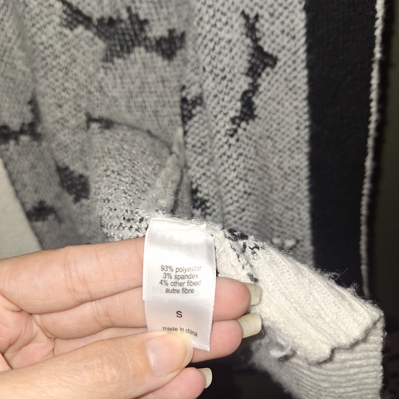 Maurices Black and White Bat Cardigan - Picture 5 of 7